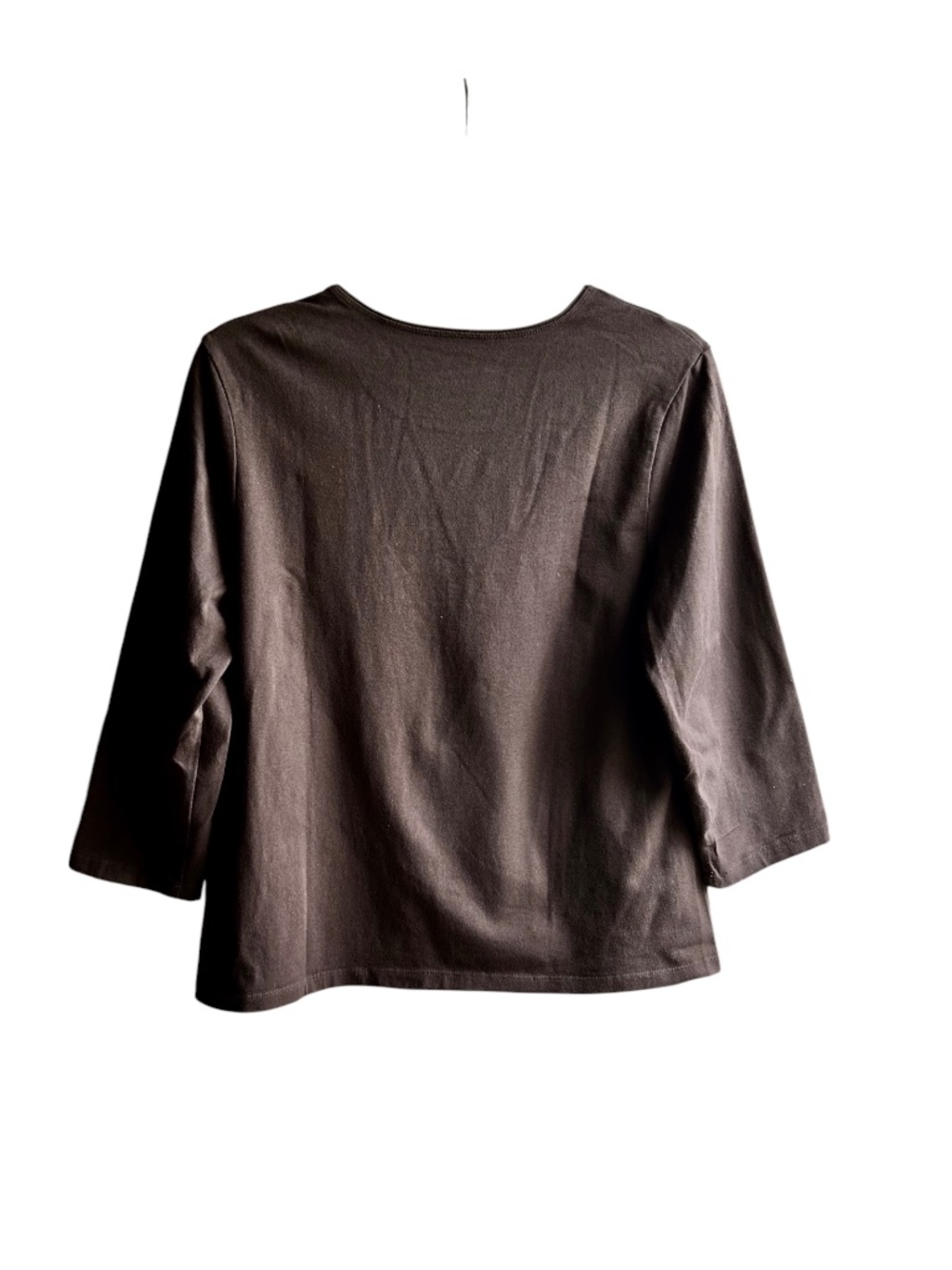 Kim by Kim Rogers 3/4 Sleeve Crew Neck Cotton Tee Shirt PL - Picture 4 of 4